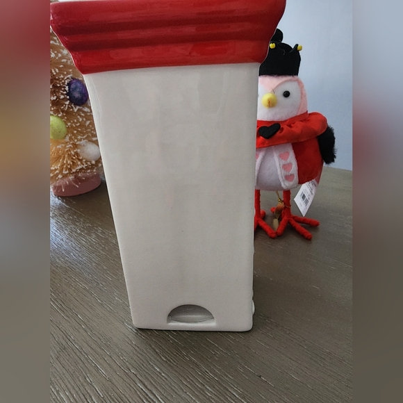 Valentine Ceramic Tall Building Figurine Red/White - Spritz™ - Picture 4 of 4